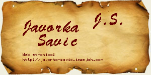 Javorka Savić vizit kartica